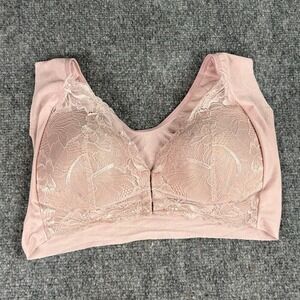 Asangelar Bra B85 38B US Pink Lace Wireless Front Closure Coquette Dainty‎ Japan